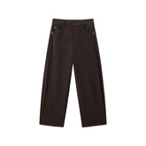 Women's Oversized Chenille Curved-Leg Pants