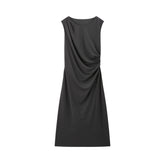 Women's Sleeveless Ruched-Waist Dress