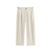 Men's Beige Textured Wide-Leg Sweatpants