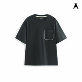 Men's Crewneck T-Shirt with Contrast Patch Pocket