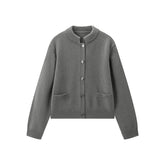 Women's Pure Wool Solid Knit Cardigan