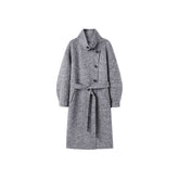 Women's Extra Long Wool Coat with Silk and Alpaca