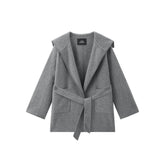 Women's Belted Robe-Style Double-Face Wool Coat
