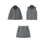 Women's Casual Color-Block Fleece Sweatshirt 3-Piece Set