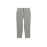 Men's Khaki Tencel Seersucker Cropped Tapered Pants