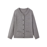 Women's Basic Pure Wool Oversized Knit Cardigan