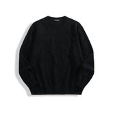 Men's Black Jacquard Textured Knit Sweater