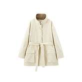 Women's Asymmetric Trench Jacket in Contrast Colors
