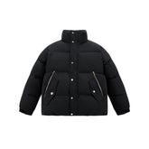 Men's Short Black-Gold Puffer Jacket