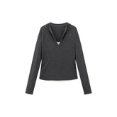 Women's Short Layered-Look Embroidered Sweater