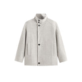 Men's Mid-Length Wool¡§CCamel Hair Blend Coat