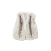 Women's Short V-Neck Fox Fur Vest