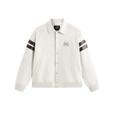 Men's Contrast Embroidered Faux Suede Jacket