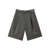 Women's Gray Wide-Leg Tailored Shorts