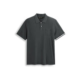 Men's Short-Sleeve Embossed Knit Polo Shirt