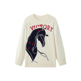Women's Oversized Embroidered Jacquard Sweater