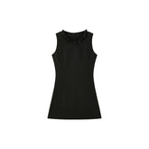 Women's Beaded Neck Sleeveless Dress