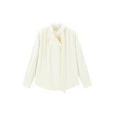 Women's Textured Shirt with Flowing Neck Tie