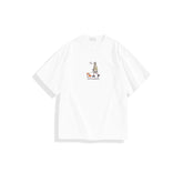 Men's White Graphic Embroidered Cotton T-Shirt
