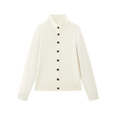 Women's Wool-Cashmere Blend Mock-Neck Cardigan