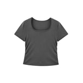 Women's Lightweight Ruched U-Neck Knit Pullover