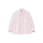 Women's Oversized Embroidered Shirt with Patch Pockets