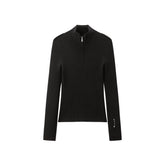 Women's Wool-Blend Half-Placket Slim Knit Top