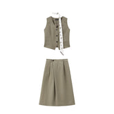Women's Elegant Vest and Skirt Two-Piece Set