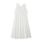 Women's 3D Flower White Vest Dress