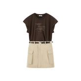 Women's T-Shirt Paneled Mini Dress