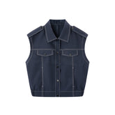 Women's Sleeveless Vest with Stitching Details