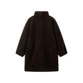 Peacebird Women *US Final Sale* Women's Curly Wool Stand-Collar Coat