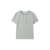 Women's Contrast Panel Henley T-Shirt