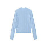 Women's Mock-Neck Vertical Jacquard Sweater