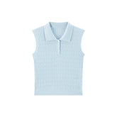 Women's commuter-style sleeveless polo shirt
