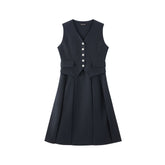 Women's Commute Fake Two-Piece Dress