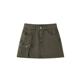 Women's High-Waist A-Line Utility Skirt