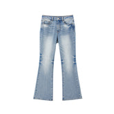 Women's Vintage Washed High-Waist Flared Pants