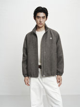 Men's Stand-Collar Wool-Blend Tailored Jacket