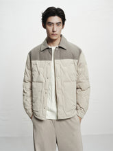 Men's Down Jacket with Corduroy Panels