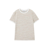 Women's Elegant Crewneck Tweed-Inspired T-Shirt