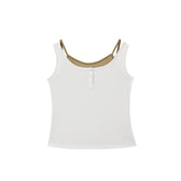Women's Casual Color-block Fake Two-piece Vest