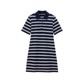 Women's Striped Polo Knit Dress