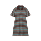 Women's Striped Polo Knit Dress