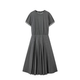 Women's office style fitted waist long dress