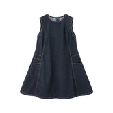 Women's Sleeveless A-Line Denim Dress