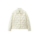 Women's Barn-Style Quilted Corduroy-Panel Shirt-Down Jacket