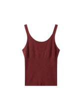 Women's Simple U-Neck Flattering Knit Tank Top