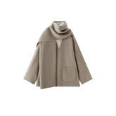 Women's Casual Wool-Silk Double-Face Reversible Coat