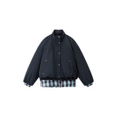 Women's Casual Lightweight Blue Faux-Layer Down Jacket